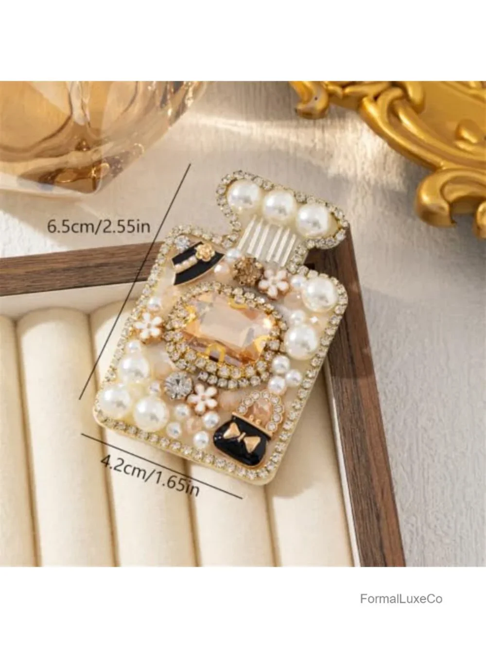 Rhinestone Perfume Bottle Brooch Pin Women's Vintage Crystal Jewelry Accessory